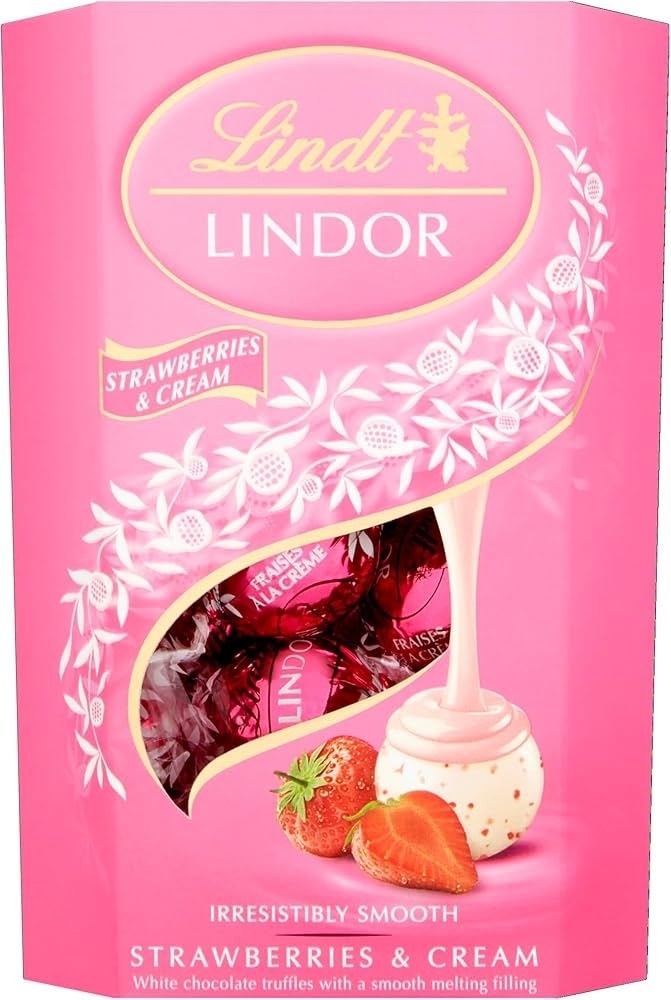 Bombonjera LINDT Lindor strawberry cream 200g