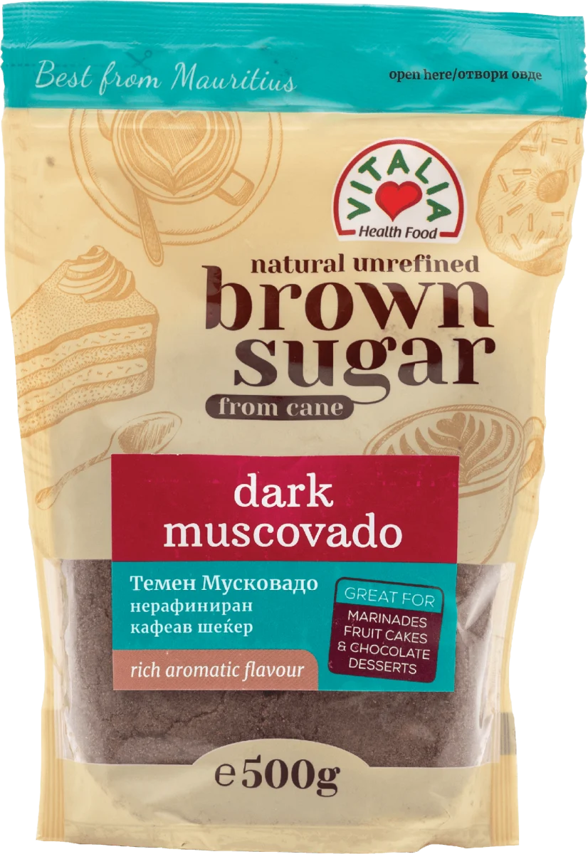 Braon šećer VITALIA Muscovado nerafinisani tamni 500g