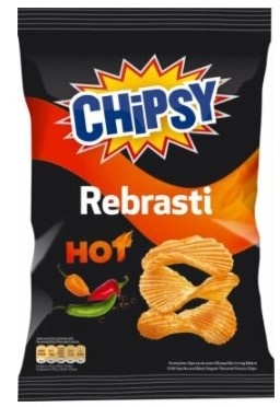 Čips CHIPSY Rebrasti Hot 140g