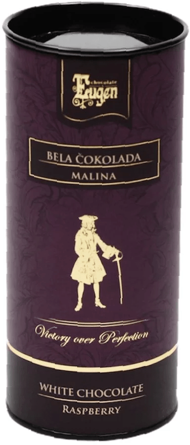 Bombonjera EUGEN bela čokolada malina 100g