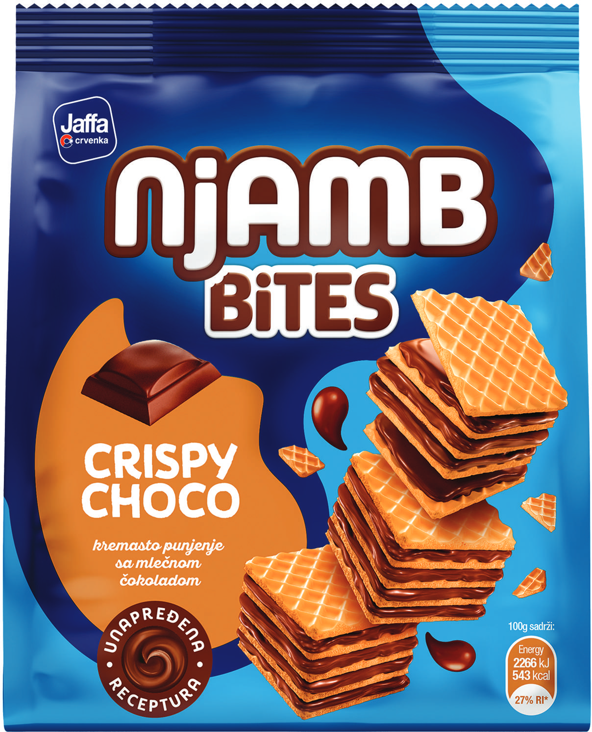 Napolitanke JAFFA Njamb bites crispy choco 150g