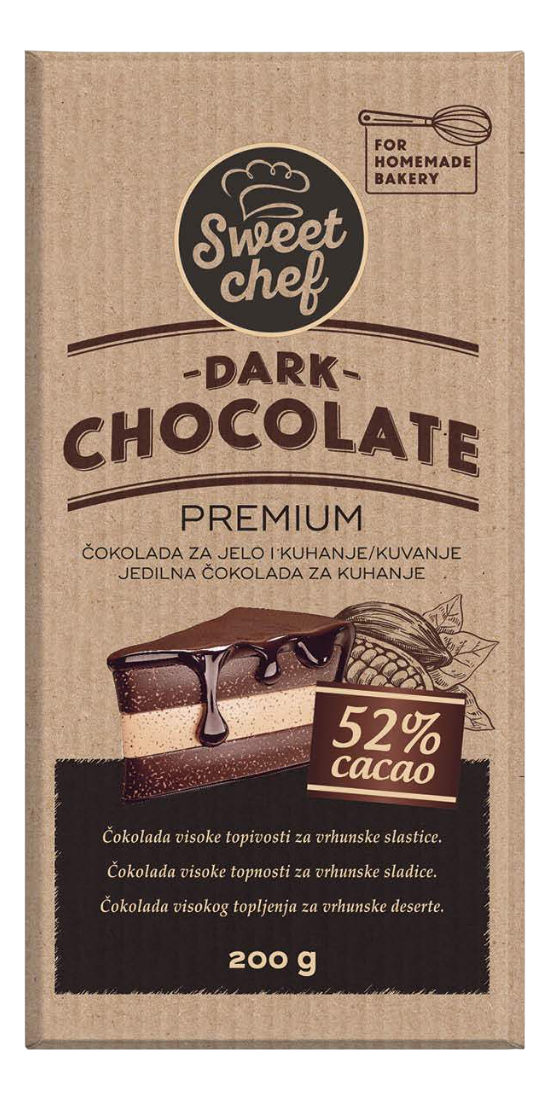 Čokolada za kuvanje SWEET CHEF 52% kakao 200g