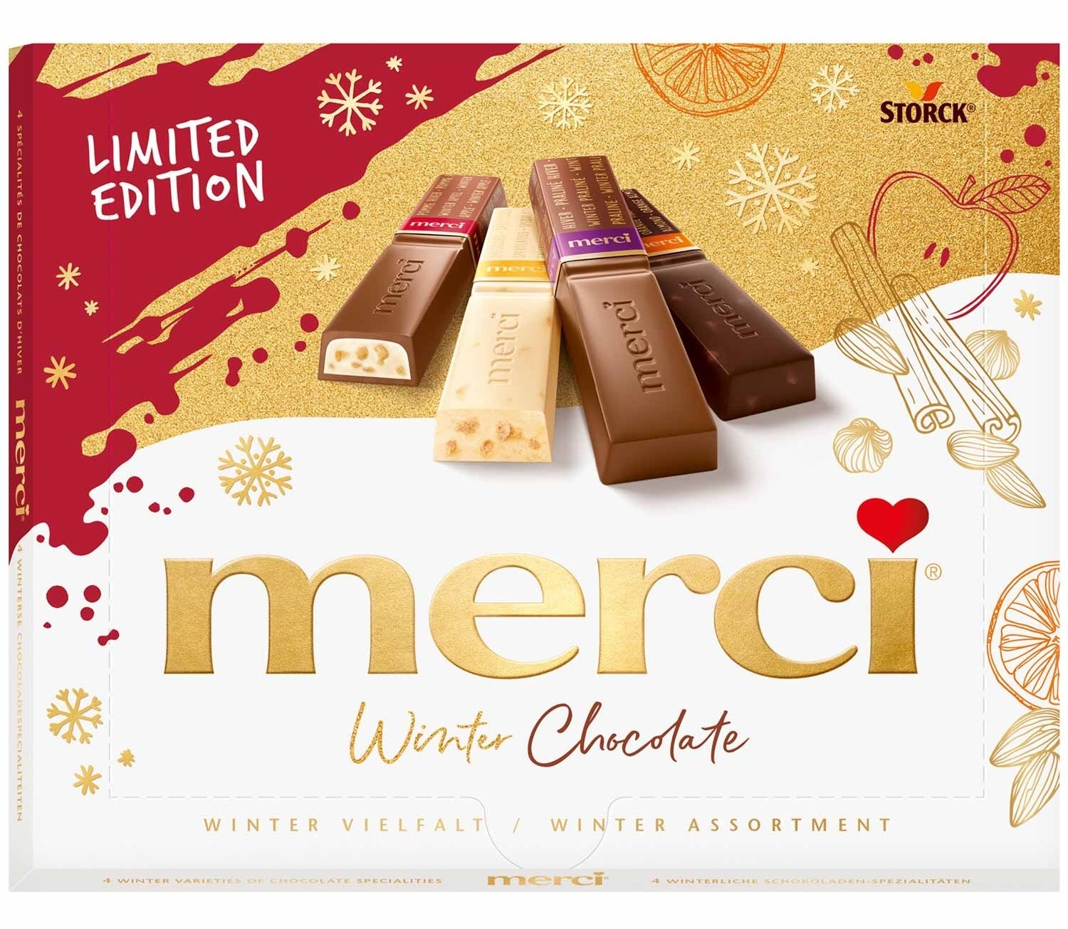 Bombonjera MERCI winter chocolate 250g