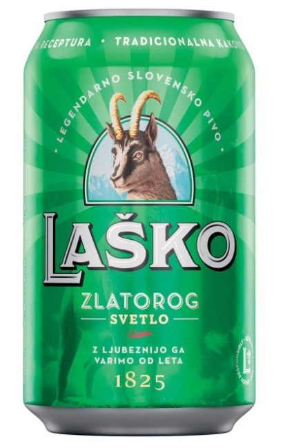 Pivo svetlo LAŠKO ZLATOROG limenka 0,33l