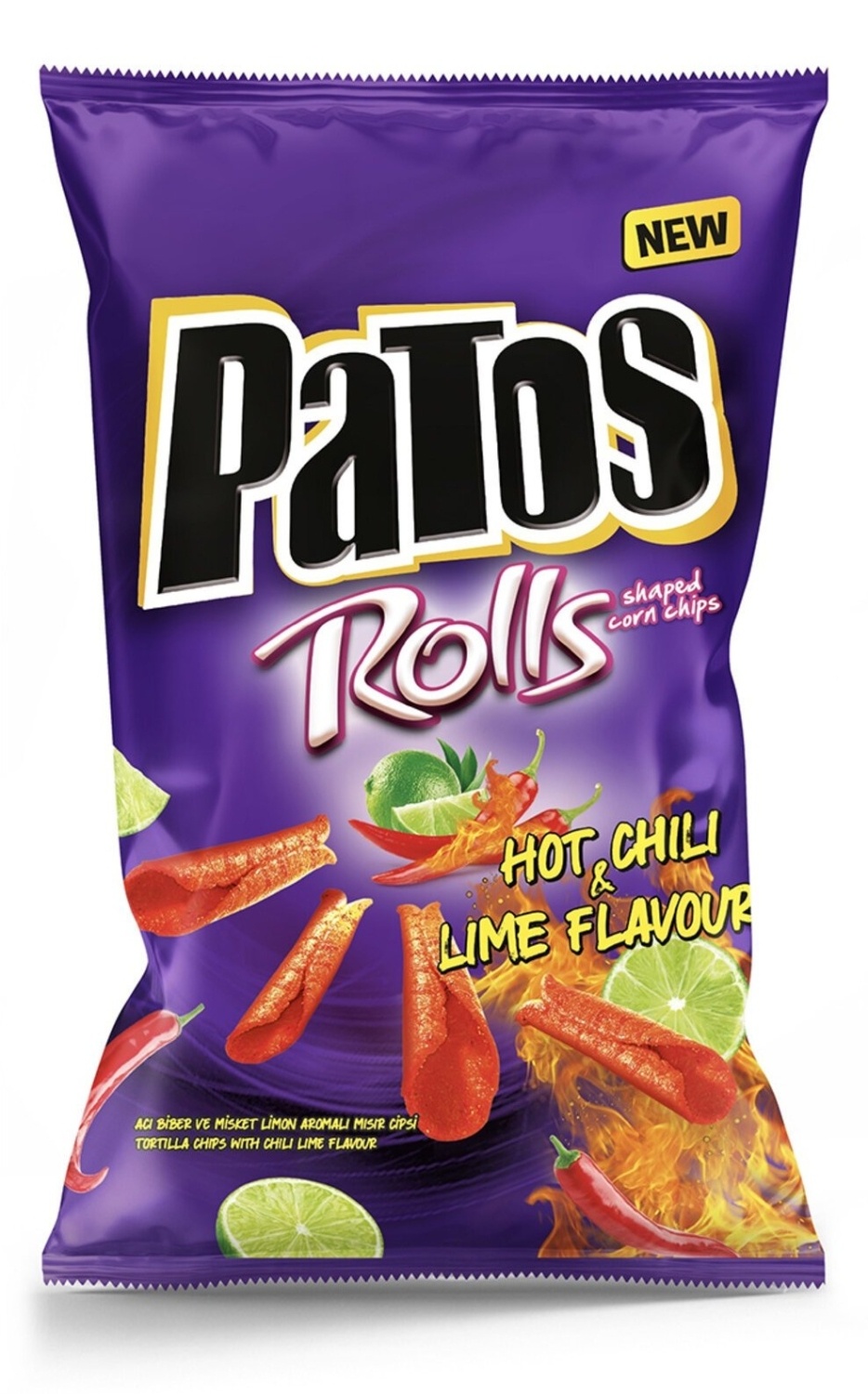 Čips PATOS Rolls chili lime 90g
