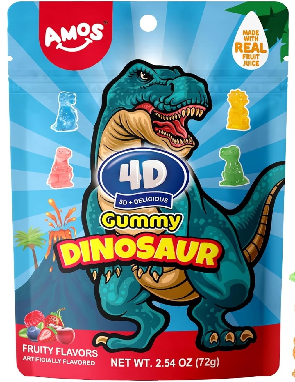 Gumene bombone AMOS 4D dinosaur 72g