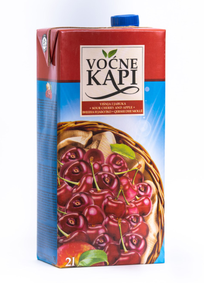 Negazirani sok NECTAR Voćne kapi višnja jabuka 2l