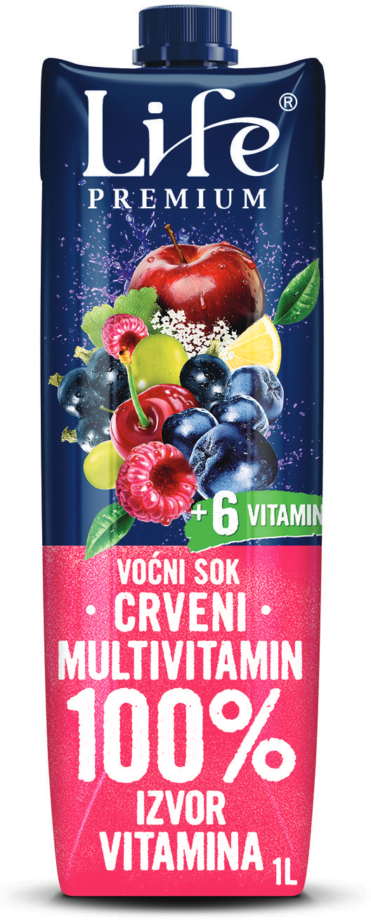 Negazirani sok NECTAR Life premium crveni multivitamin 1l