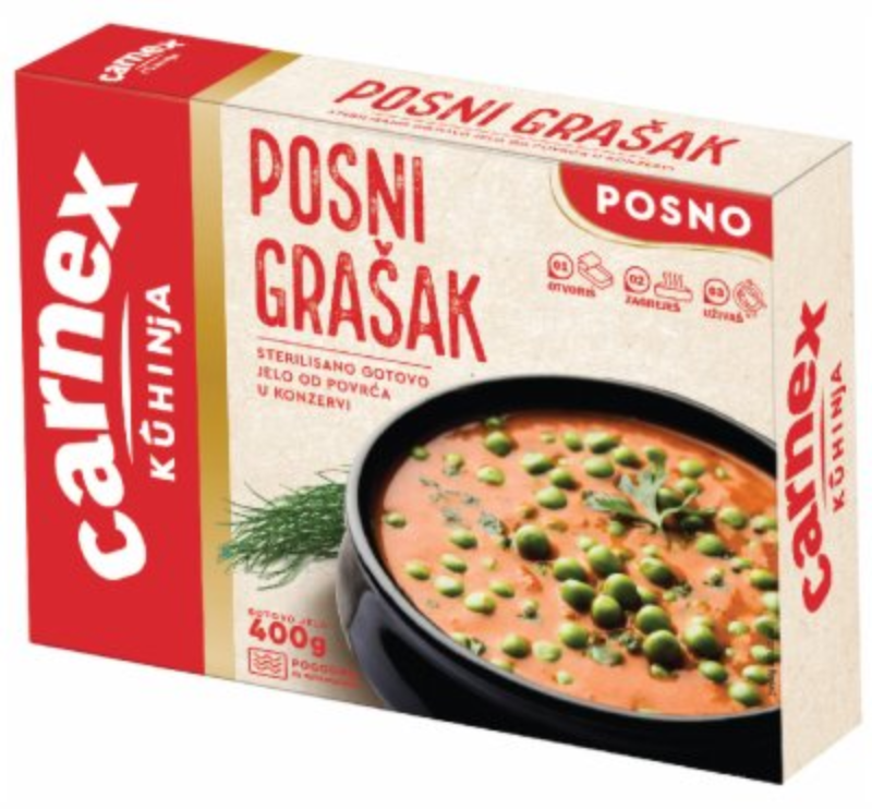 Gotova jela CARNEX posni grašak 400g
