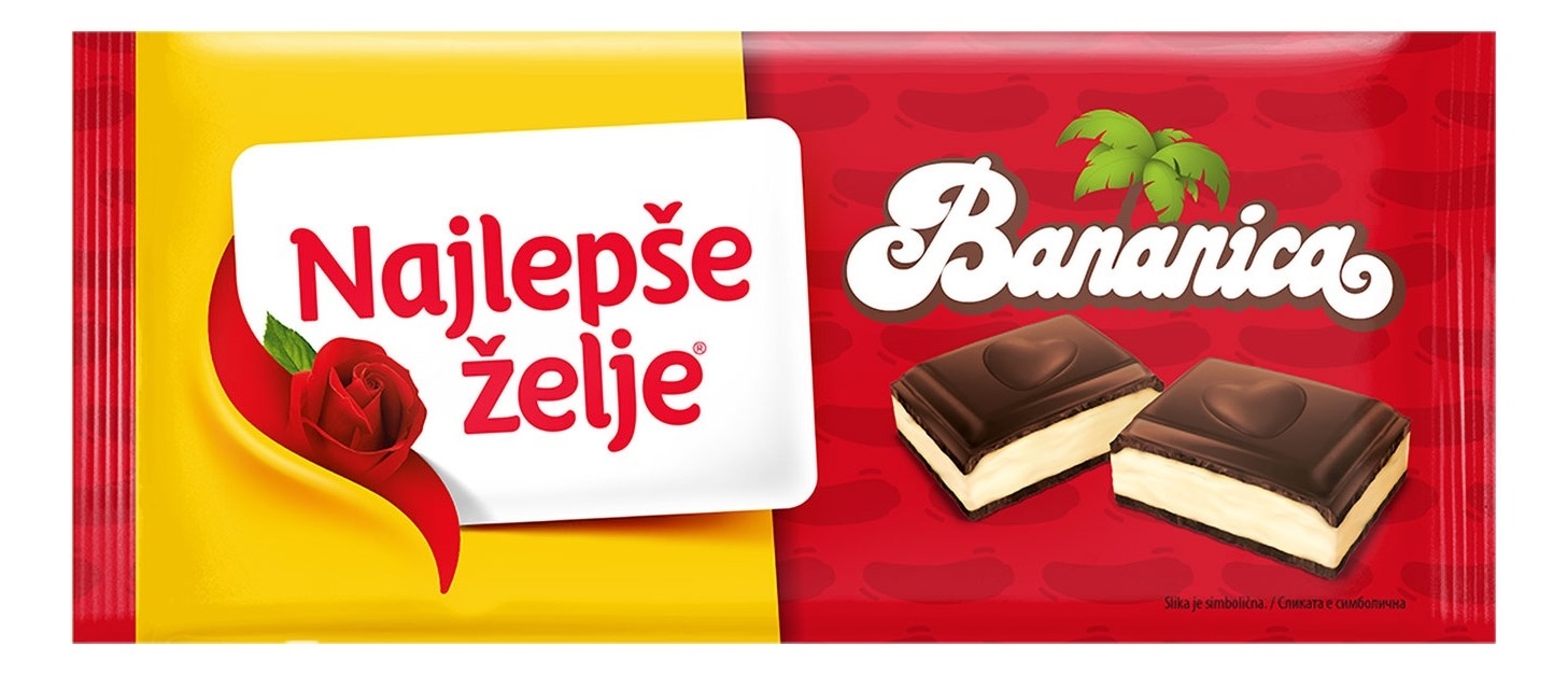 Čokolada NAJLEPŠE ŽELJE Bananica 184g