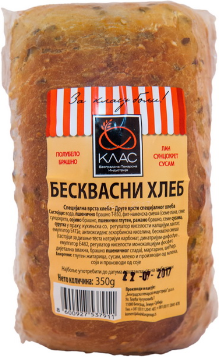 Hleb KLAS beskvasni 350g
