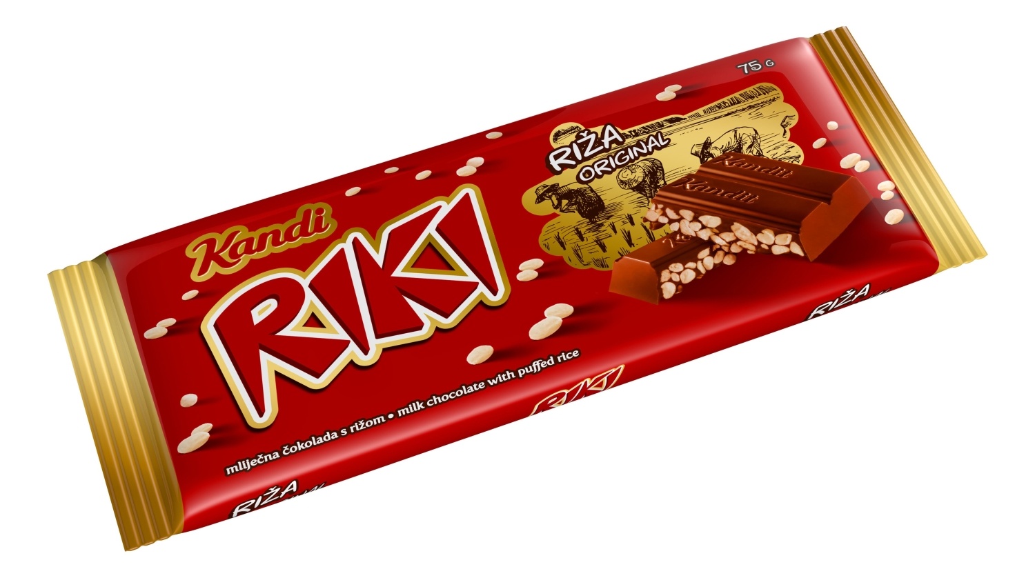 Čokolada KANDIT Riki riža 75g