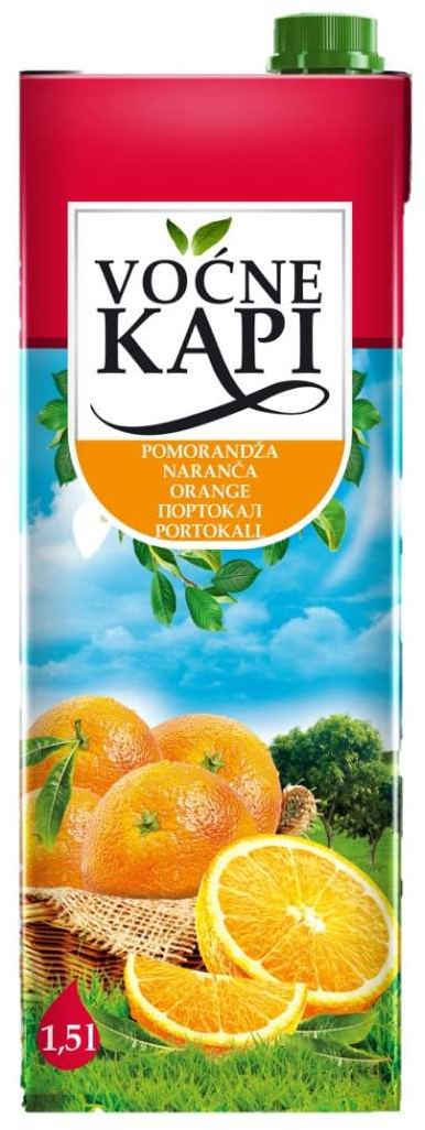 Negazirani sok VOĆNE KAPI pomorandža 1,5l