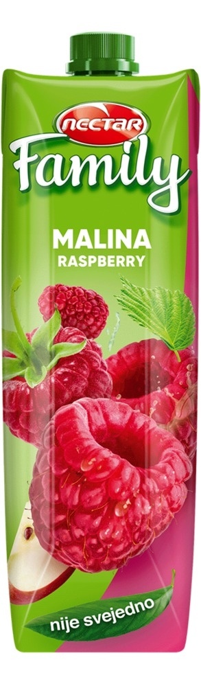 Negazirani sok NECTAR Family malina 1l
