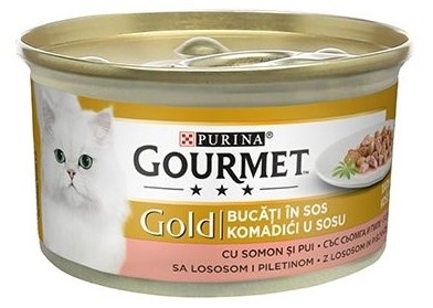 Hrana za mačke GOURMET Gold piletina i losos 85g