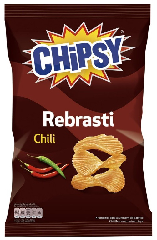 Čips CHIPSY rebrasti chili 95g