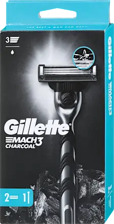 Brijač za muškarce GILLETTE Mach 3 charcoal + 2 dopune gratis 1 kom