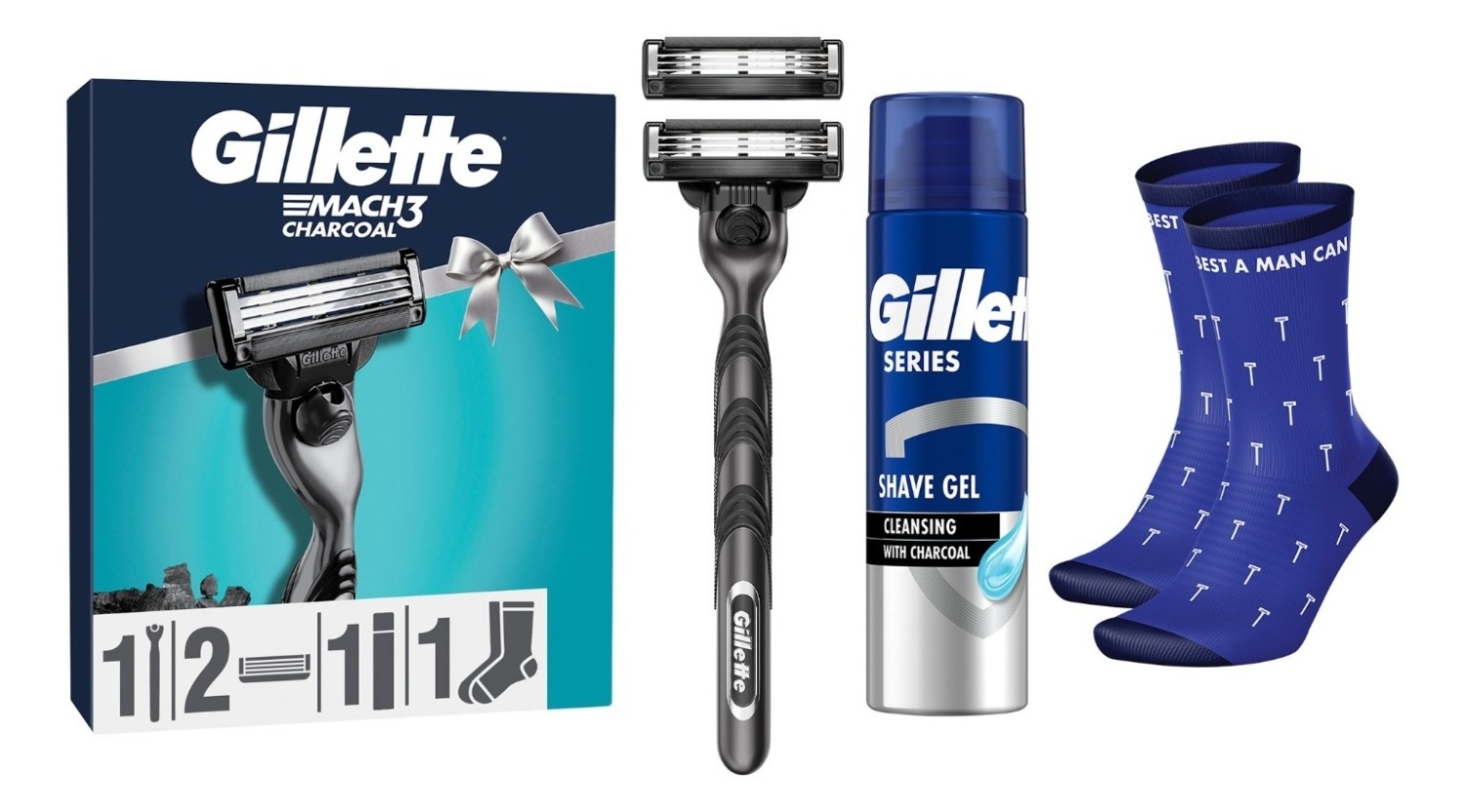 Setovi za brijanje GILLETTE set Mach3 (brijač, gel za brijanje 200ml i čarape)