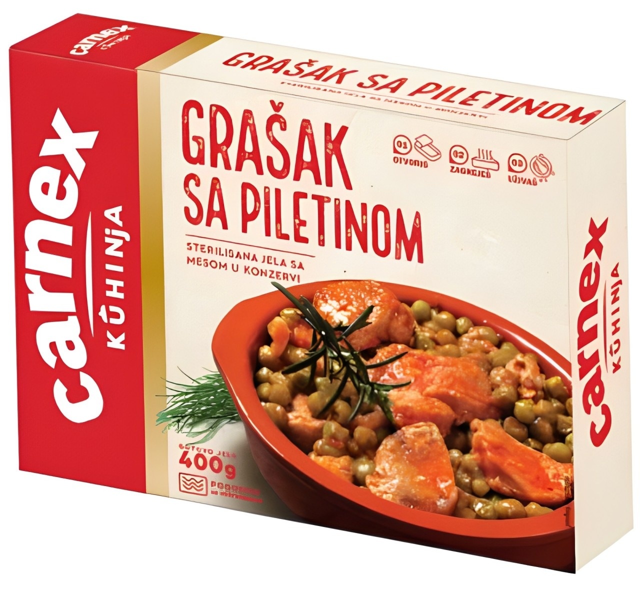 Gotova jela CARNEX grašak sa piletinom 400g