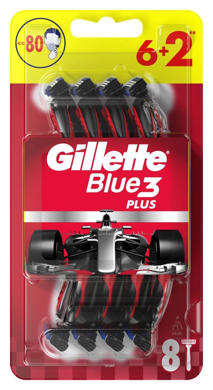 Brijač GILETTE Blue 3 plus nitro jednokratni 6+2 gratis