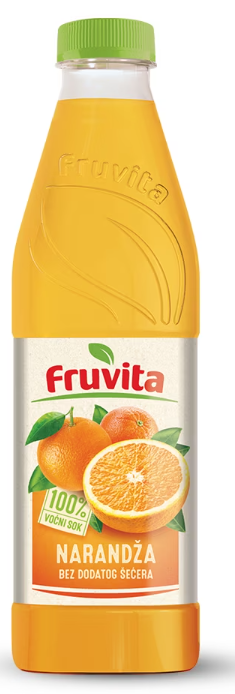 Negazirani sok FRUVITA pomorandža 100% 800ml