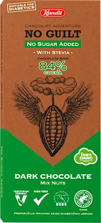 Čokolada KANDIT crna no guilt mix nuts 84% 80g