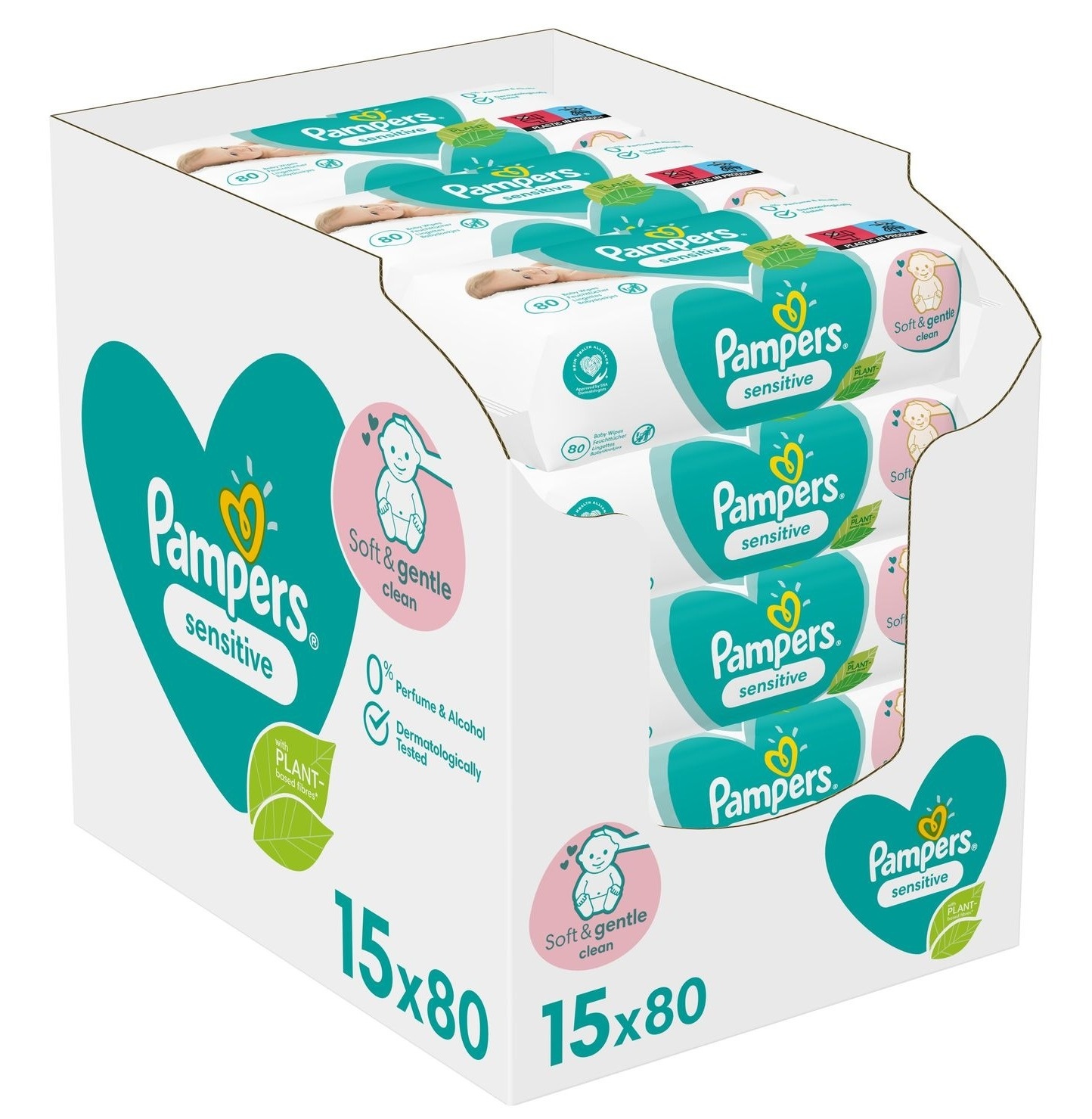 Vlažne maramice PAMPERS Sensitive 15x80kom