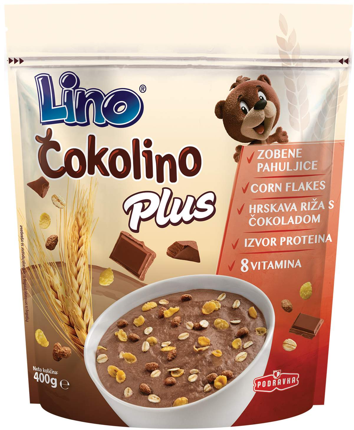 Dečija hrana PODRAVKA Lino Čokolino plus 400g