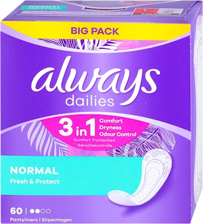 Higijenski ulošci ALWAYS Dnevni  Fresh & protect normal 60kom