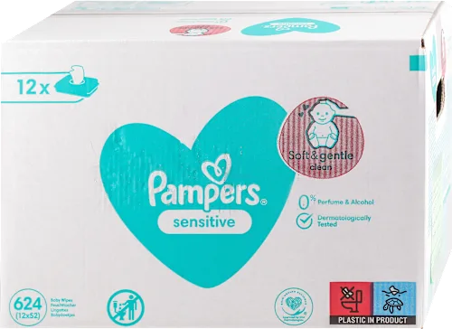 Vlažne maramice PAMPERS sensitive 12x52kom