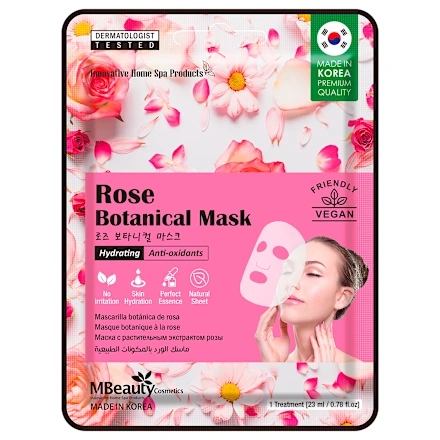 Maska za lice MBEAUTY Rose Botanical u maramici, 23 ml
