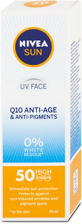 Krema za zaštitu od suncaNIVEA SUN anti-age Q10 krema za lice SPF 50, 50 ml
