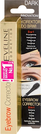 Maskara za obrve EVELIN 5u1 – Dark Brown, 9 ml