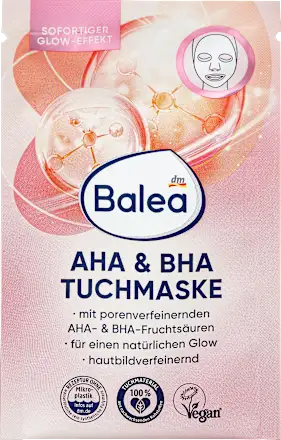 Maska za lice BALEA AHA & BHA  u maramici, 1 kom