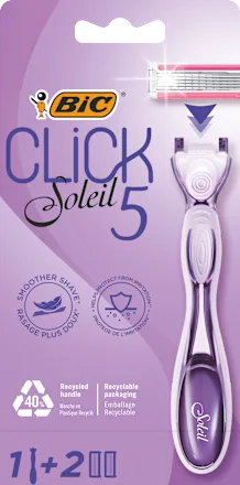 Ženski brijač  BIC sistem Click5 Soleil ružica+2 dopune