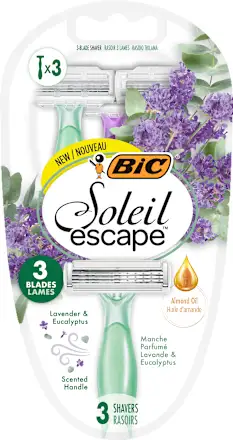 Ženski brijač  BIC Soleil Escape lavander sa 3 oštrice, 3 kom