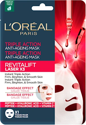 Maska za lice LOREAL PARIS Revitalift Laser X3 triple action u maramici