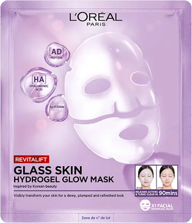 Maska za lice LOREAL PARIS Revitalift Glass Skin hidrogel maska za blistavu kožu