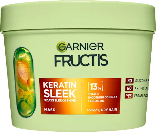 Maska za kosu GARNIER FRUCTIS Keratin Sleek za nezaglađenu suvu kosu 370ml