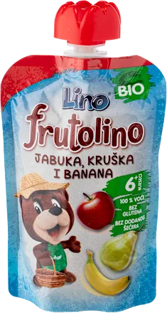Kašice LINO Fruto bio pouch jabuka, kruška i banana 100g