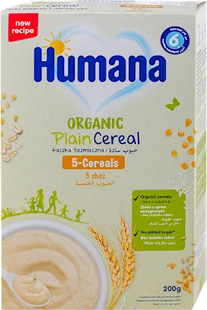 Mlečni dezerti HUMANA organska bezmlečna kašica sa 5 žitarica 6+ 200gr