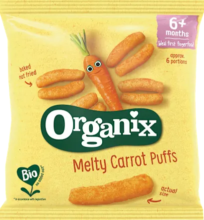 Mlečni dezerti ORGANIX organski šargarepa flips, 6m+, 18gr