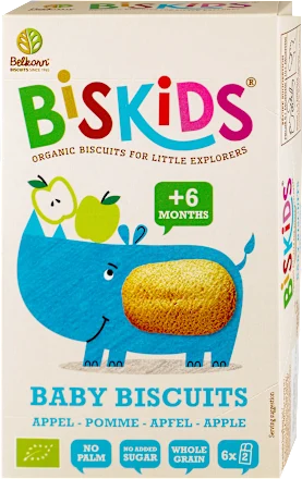 Mlečni dezerti BISKIDS keks jabuka +6, 120g