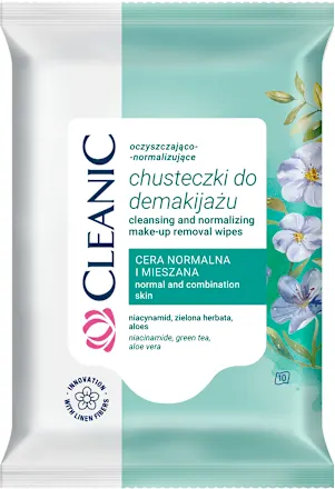 Maramice za skidanje šminke CLEANIC vlažne 10kom. - za normalnu i kombinovanu kožu