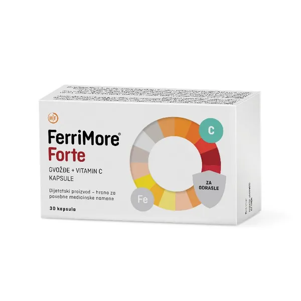 Anemija HEMOFARM FerriMore Forte 30/60mg 30 kaps. (Fe+C)