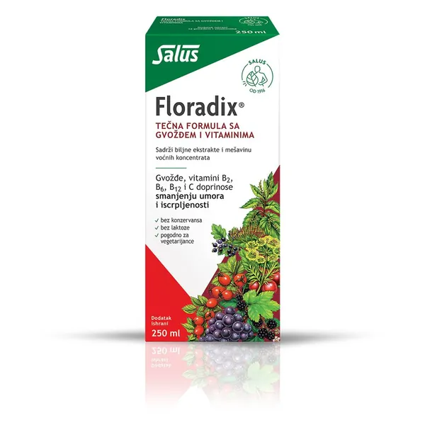 Anemija SALUS Floradix tečna formula sa gvožđem i vitaminima, 250ml