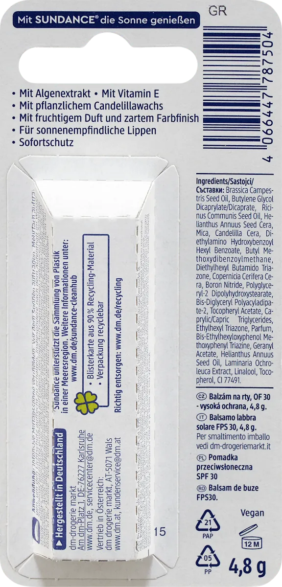 Balzam za usne SUNDANCE SPF 30, 4,8 g