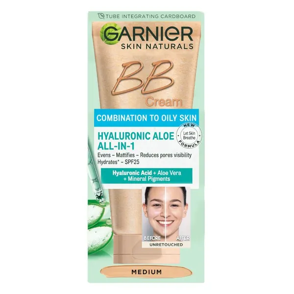 BB krema GARNIER SKIN NATURALS dnevna za mešovitu do masnu kožu Medium 50 ml