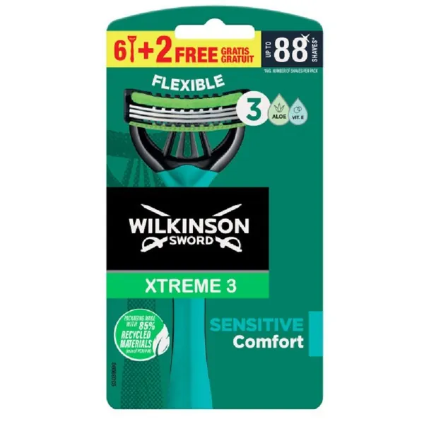 Brijač za muškarce WILKINSON Xtreme3 sensitive 6+2 gratis
