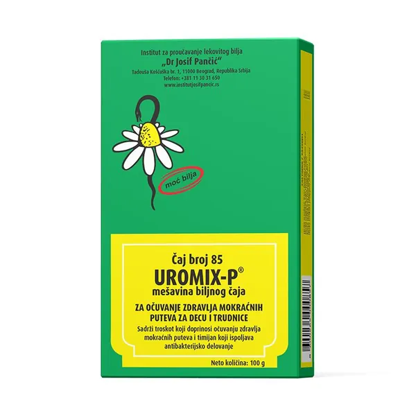 Čajevi INSTITUT JOSIF PANCIC-IJP 10. UROMIX-mešavina biljnog čaja za očuvanje zdravlja mokraćnih puteva za decu i trudnice (Čaj broj 85) 100g